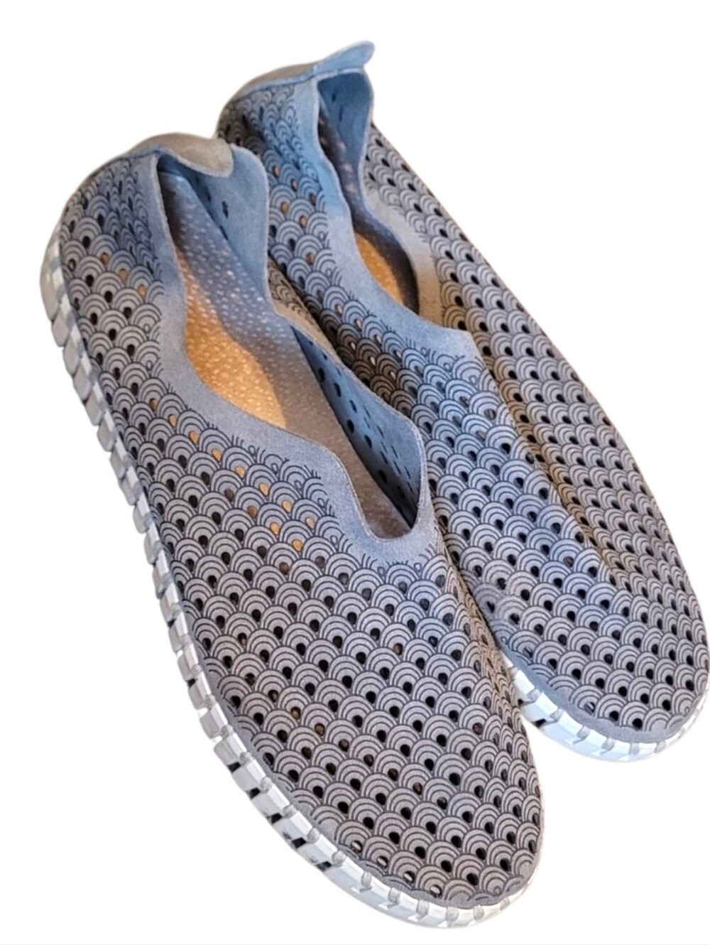Ilse Jacobsen Women’s Casual Slip-On Flats in Light Gray Size 41/10